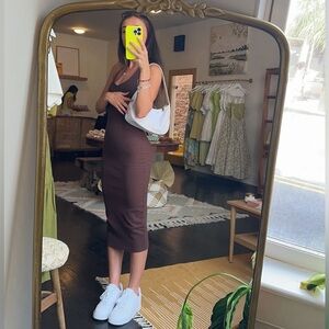 Elegant Brown Halter Dress